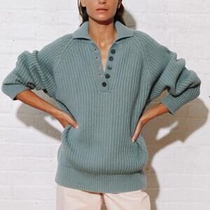 Mara Hoffman Juliana Sweater Mint Size Large 100% Climate Beneficial Wool NWT